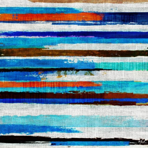 Blue Stripe Canvas 80x80cm